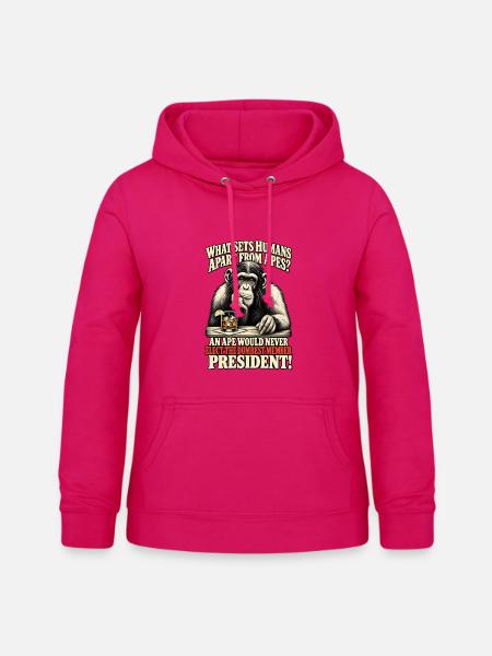 Affe gegen Präsident Satire Tee - Frauen Hoodie - dunkles Pink