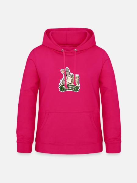 Dokumentnager Häschen mit Papierstapeln - Frauen Hoodie - dunkles Pink