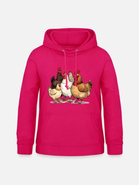 Hennentruppe am Hof Hühner-Flüsterer - Frauen Hoodie - dunkles Pink