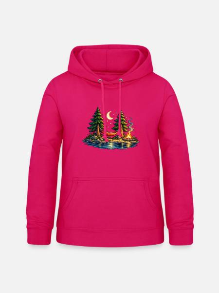 Moonlight Hammock – Auszeit unter Sternen - Frauen Hoodie - dunkles Pink