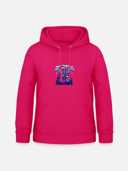 80er Musikfan Mixtape Kassette Nostalgie - Frauen Hoodie - dunkles Pink