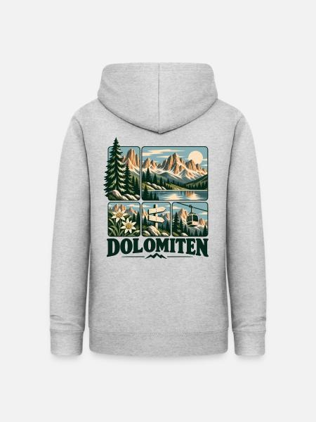 Dolomiten Alpine Adventure - Frauen Hoodie - Hellgrau meliert