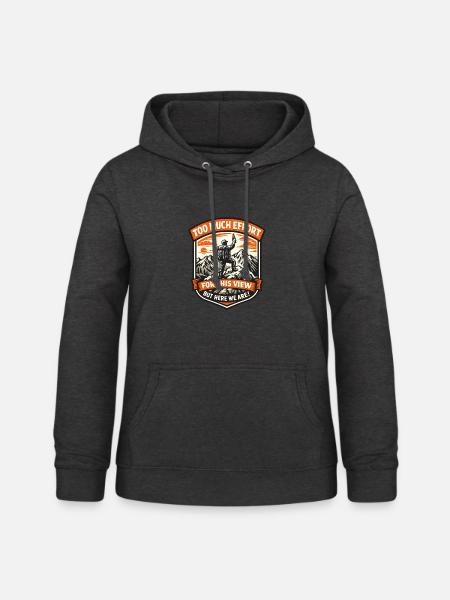 Bergsteiger Patch Aussicht Gipfelbier - Frauen Hoodie - Anthrazit