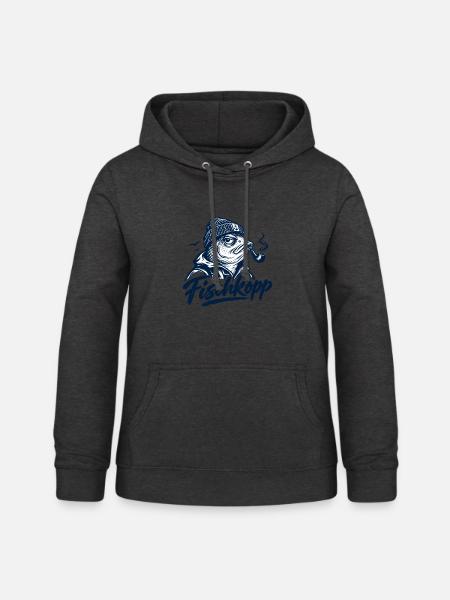 Fischkopp - Fisch - Nordsee - Ostsee - Spruch - Frauen Hoodie - Anthrazit