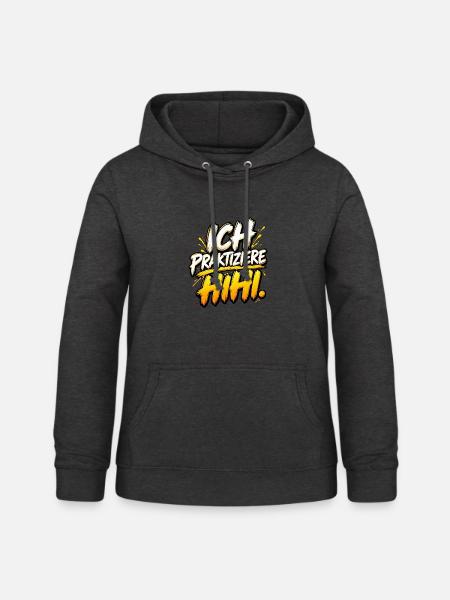 Ich Praktiziere HiHi – Comic Neon - Frauen Hoodie - Anthrazit