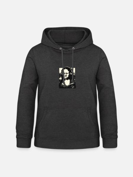 Mona Lisa Kopfhörer Parodie - Frauen Hoodie - Anthrazit