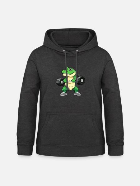 Krokodile Fitness / Trainer Krokodil - Frauen Hoodie - Anthrazit