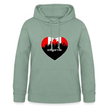 Edmonton Kanada Flagge Skyline Reise Souvenir - Frauen Hoodie - Graugrün - Vorne - AI Model Female 172 light (172cm)