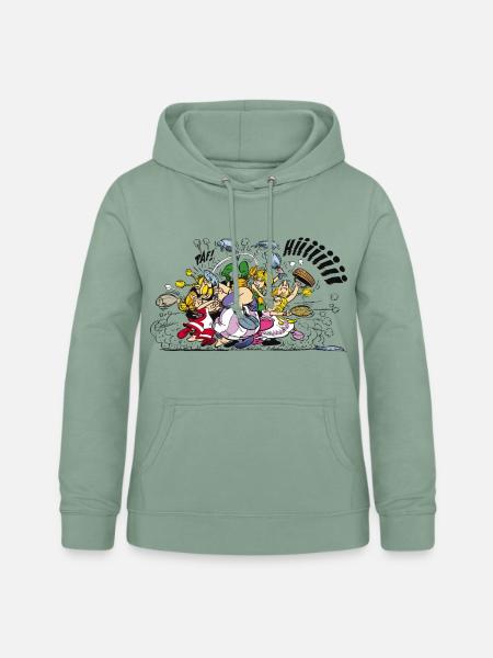 Asterix & Obelix Schlägerei - Frauen Hoodie - Graugrün