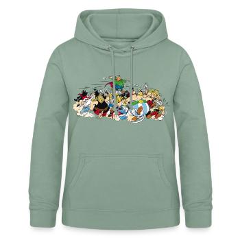 Asterix & Obelix - Attacke - Frauen Hoodie - Graugrün - Vorne - AI Model Female 172 light (172cm)