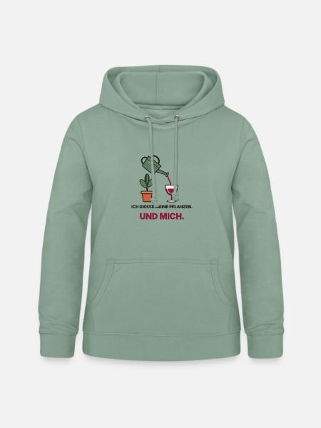 Gießen mit Wein und Grün - Frauen Hoodie - Graugrün