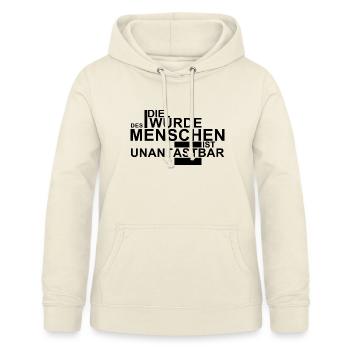 DIE WÜRDE DES MENSCHEN IST UNANTASTBAR - Frauen Hoodie - Vanille-Milchshake - Vorne - AI Model Female 172 light (172cm)