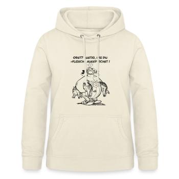 Obelix: Obst? Lustig wie du "Fleisch" aussprichst! - Frauen Hoodie - Vanille-Milchshake - Vorne - AI Model Female 172 light (172cm)