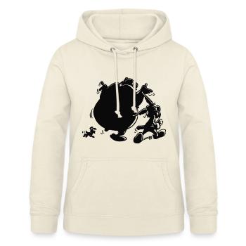 Asterix & Obelix mit Idefix Schatten - Frauen Hoodie - Vanille-Milchshake - Vorne - AI Model Female 172 light (172cm)
