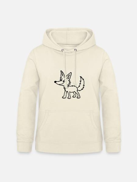 Kindliche Wolf-Kritzelei - Frauen Hoodie - Vanille-Milchshake