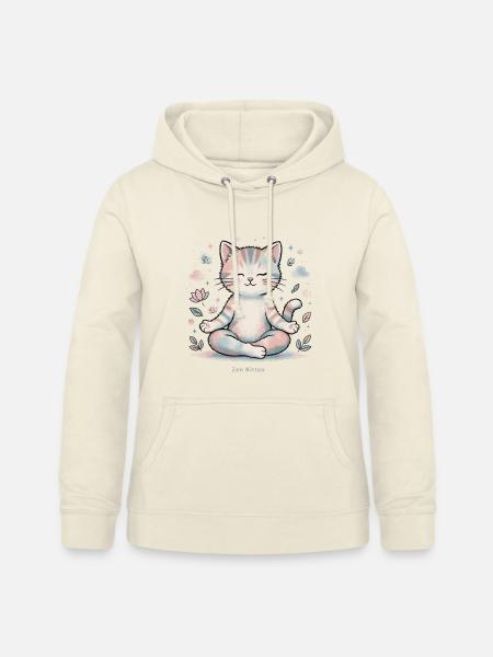 🐾 Zen-Kätzchen - Frauen Hoodie - Vanille-Milchshake