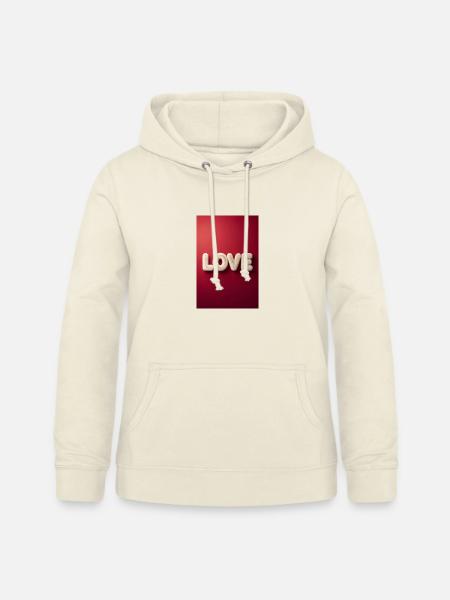 Unscharfe Liebesbriefe auf Rot - Frauen Hoodie - Vanille-Milchshake