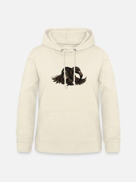 Maskierte Frau mit Krähe - Frauen Hoodie - Vanille-Milchshake