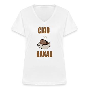 ciao Kakao - Frauen-T-Shirt mit V-Ausschnitt - Weiß - Vorne - Lela (165cm)