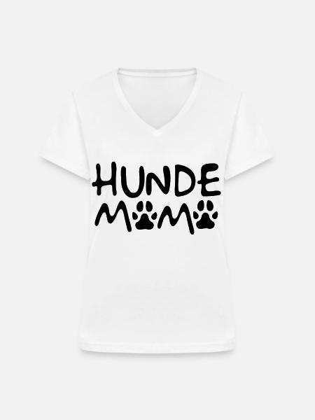 Hunde Mama - Hundepfote - Hund - Frauen-T-Shirt mit V-Ausschnitt - Weiß
