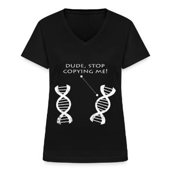 Biology Funny Sayings DNA Biologists Gift - Women's V-neck T-shirt - black - Front - Lela (165cm)