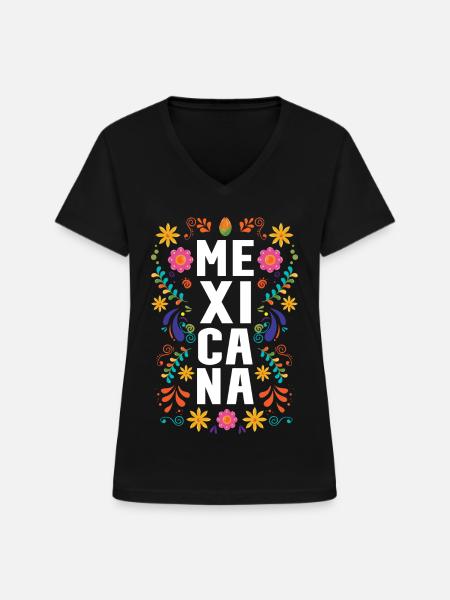 Mexicana Mexico - Frauen-T-Shirt mit V-Ausschnitt - Schwarz