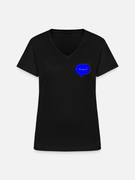 Bonjour. - Frauen-T-Shirt mit V-Ausschnitt - Schwarz
