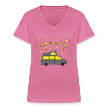 eine million sterne hotel campingbus - Frauen-T-Shirt mit V-Ausschnitt - Pink - Vorne - Lela (165cm)