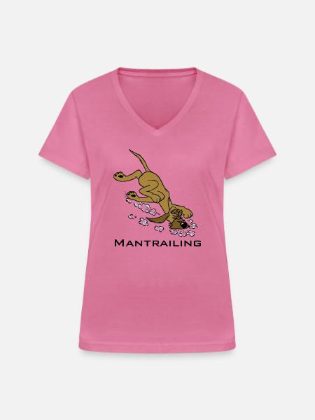 Mantrailing - Frauen-T-Shirt mit V-Ausschnitt - Pink