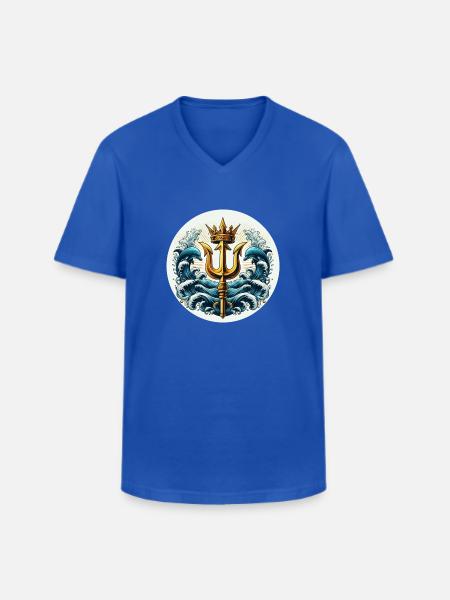 Trident Symbol - Men's V-Neck T-Shirt - royal blue