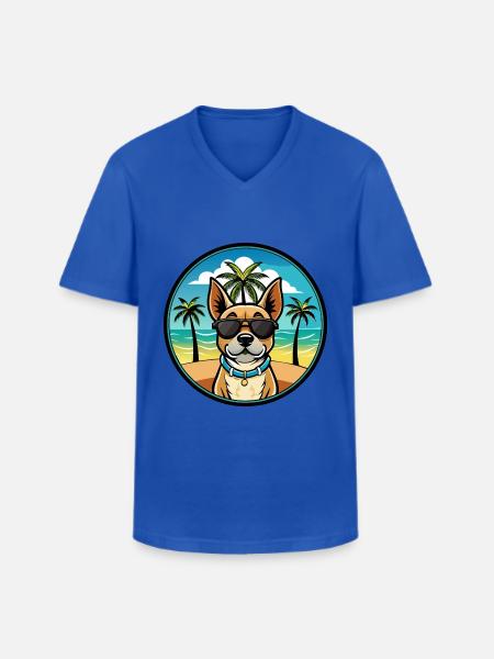 Braque Du Bourbonnais Hunderasse Cartoon Sonnenbrille - Männer-T-Shirt mit V-Ausschnitt - Royalblau
