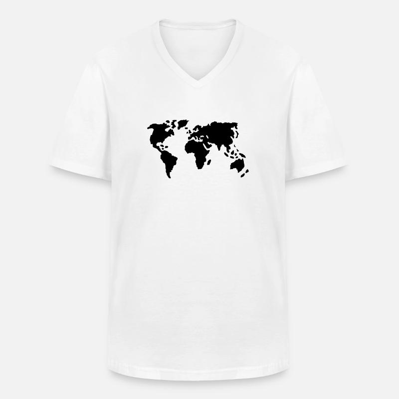 Welt - Männer-T-Shirt mit V-Ausschnitt - Weiß