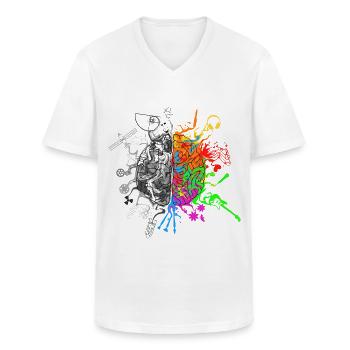 Gehirnhälften - Logik und Kreativität - Männer-T-Shirt mit V-Ausschnitt - Weiß - Vorne - AI Model Male 185 light (185cm)