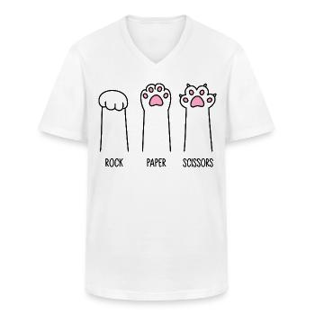 Rock Paper Scissors - Männer-T-Shirt mit V-Ausschnitt - Weiß - Vorne - AI Model Male 185 light (185cm)