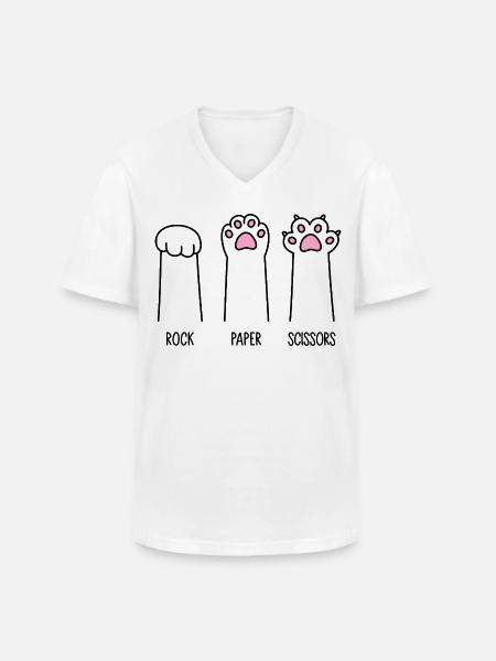 Rock Paper Scissors - Männer-T-Shirt mit V-Ausschnitt - Weiß