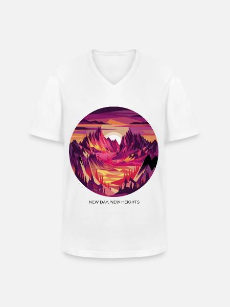 New Day, New Heights - Men's V-Neck T-Shirt - white