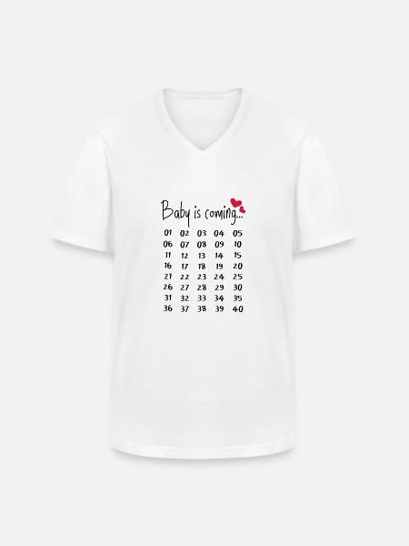 Sjov graviditet gravid gave forældre - Klassisk herre T-shirt med V-udskæring - hvid