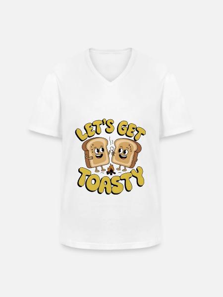 Lass uns warm werden - Männer-T-Shirt mit V-Ausschnitt - Weiß