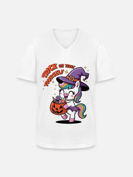 Trick Or Treat Yourself - Men's V-Neck T-Shirt - white