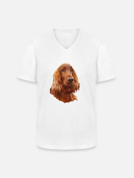 Irish Setter Red - Männer-T-Shirt mit V-Ausschnitt - Weiß