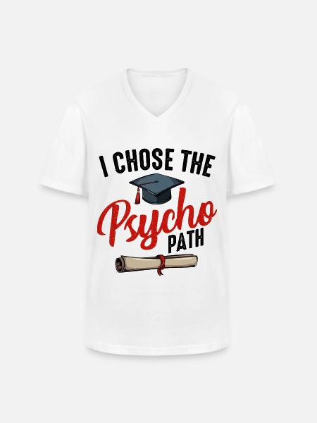 psychologue - T-shirt col V Homme - blanc