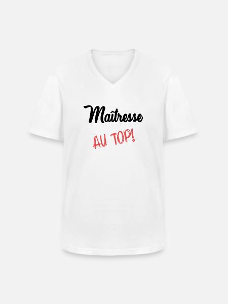 MISTRESS - Men's V-Neck T-Shirt - white
