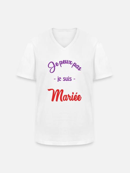 MARIEE. FUTURE MARIEE - T-shirt col V Homme - blanc