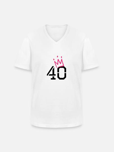 40 crown - 40th birthday - Men's V-Neck T-Shirt - white