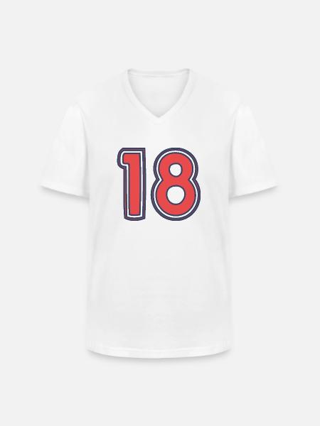 18. 18 YEARS OLD - Men's V-Neck T-Shirt - white