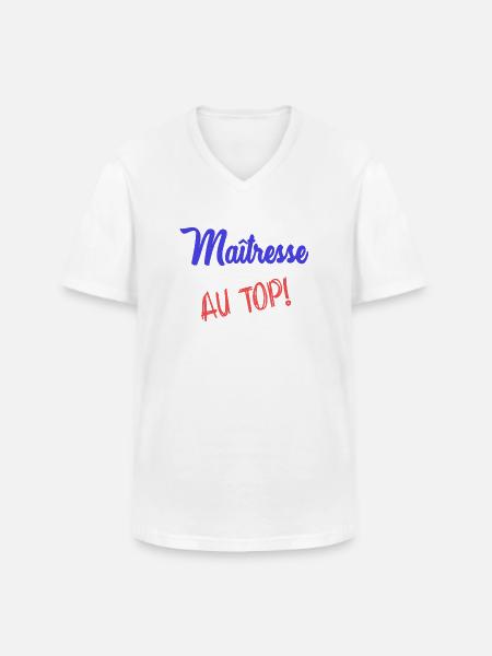 MISTRESS - Men's V-Neck T-Shirt - white