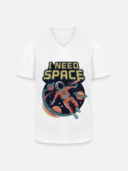 I Need Space - Men's V-Neck T-Shirt - white
