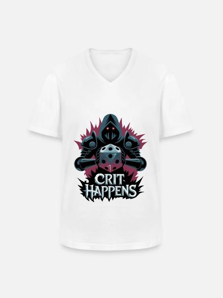 Crit Happens - Men's V-Neck T-Shirt - white