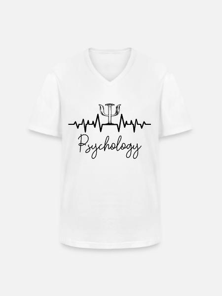 psychologue - T-shirt col V Homme - blanc