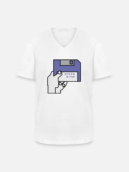 Banc de travail - T-shirt col V Homme - blanc